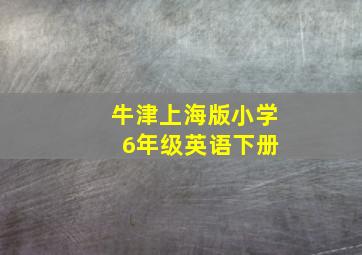 牛津上海版小学 6年级英语下册